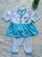 Frock with Pant Set Butterfly Print - Light Blue